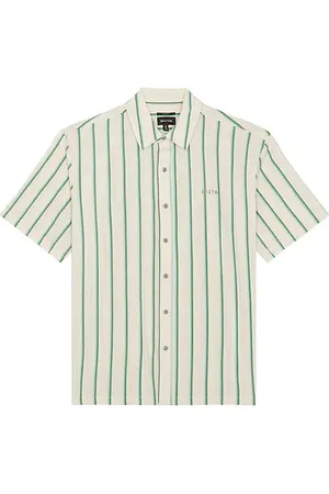 Brixton Camisa cru en color beige talla L en Beige Pine Needle & Aquatic Green - Beige. Talla L (también en M, S, XL/1X).