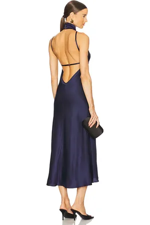 Amanda Uprichard Maxivestido dress en color azul marino talla L en - Navy. Talla L (también en M, S).