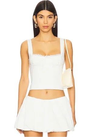 Camila Coelho Luara top en color talla S en - White. Talla S (también en XL).