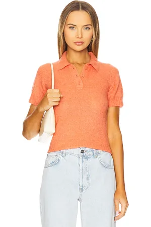 NAADAM Cashmere featherweight polo en color naranja talla L en - Orange. Talla L (también en M, S, XS).