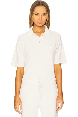 Barefoot Dreams Top manga corta cozychic ulra light en color ivory talla L en - Ivory. Talla L (también en M, S, XL