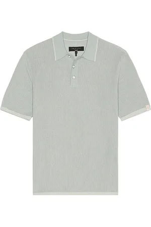 RAG&BONE Harvey knit polo en color azul talla L en - Blue. Talla L (también en M, S).