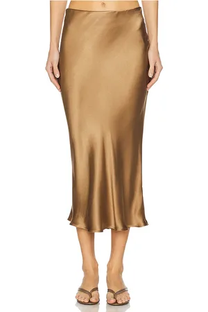 ANINE BING Falda seda bar en color brown,rust talla L en - Brown,Rust. Talla L (también en M, S, XS).