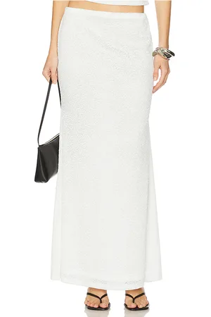 Runaway The Label Falda maxi orlean en color talla L en - White. Talla L (también en M, XL, XXL).