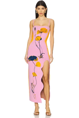 PH5 Vestido maxi con estampado de flores iris en color rosado talla L en - Pink. Talla L (también en M).