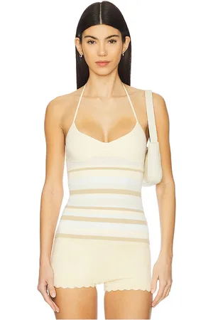 FAITHFULL THE BRAND Top halter citara en color lemon,beige talla L en - Lemon,Beige. Talla L (también en M, S, XL).