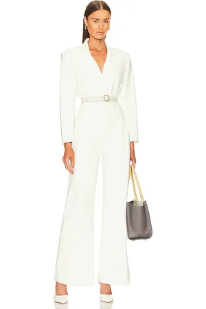 Norma Kamali Single breasted straight leg jumpsuit en color blanco talla M en - White. Talla M (también en XL).