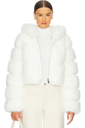 Adrienne Landau Chaqueta the linda faux fur en color blanco talla L en - White. Talla L (también en M, S).