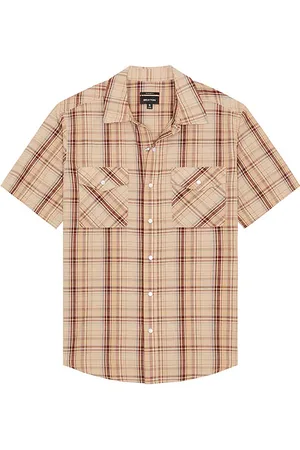 Brixton Camisa occidental wayne en color marrón talla L en - Brown. Talla L (también en M, S).