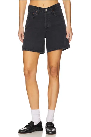 AGOLDE V-waist short en color negro talla 23 en - Black. Talla 23 (también en 24, 25, 26, 27, 28, 29, 30, 31, 32, 33, 34).