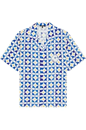 Malbon Golf Camisa riviera en color blanco talla M en White Blue & Gold - White. Talla M (también en S).