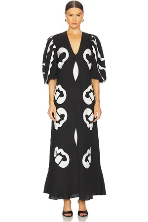 Adriana Degreas Vestido appliqu en color talla L en - Black. Talla L (también en M, S).