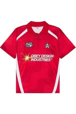Obey Camiseta de fútbol en color rojo talla L en - Red. Talla L (también en M, S, XL/1X).
