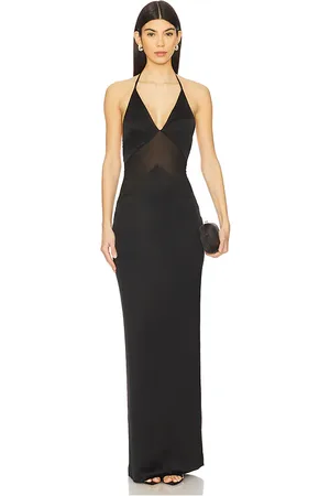 Michael Costello Vestido largo adelajda en color talla L en - Black. Talla L (también en M, S, XL, XS).