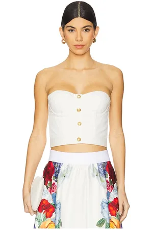 ALICE+OLIVIA Top corsé hensley en color blanco talla 10 en - White. Talla 10 (también en 12, 2).