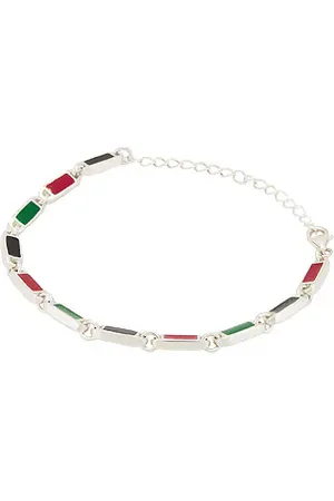 Maple Brazalete poncho en color plateado metálico talla all en Silver 925 Black Red & Green Resin - Metallic Silver. Talla all.