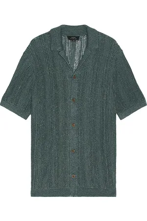 Vince Camisa manga corta cabana en color azul cerceta talla L en - Teal. Talla L (también en M, S, XL/1X).