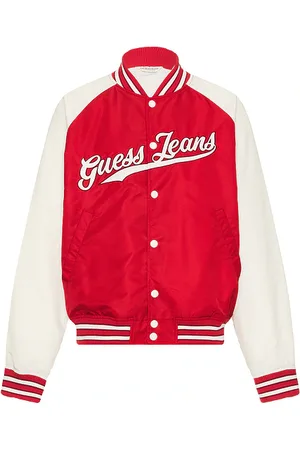 Guess Cazadora raglan patch en color red,cream talla L en - Red,Cream. Talla L (también en M, S, XL/1X, XS).