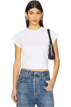 AGOLDE Camiseta de manga larga envolvente bryce en color talla L en - White. Talla L (también en M, S, XL, XS).