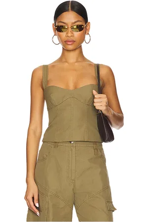 Camila Coelho Gigi top en color talla XS en - Olive. Talla XS (también en XXS).