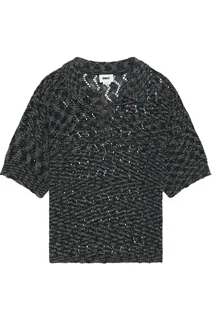 Obey Camisa tipo polo andre en color talla L en - Black. Talla L (también en M, XL/1X).