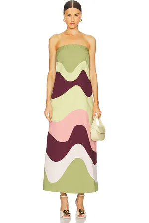 Adriana Degreas Vestido giardino en color green,burgundy talla L en Green Pink Brown & Salmon - Green,Burgundy. Talla L (también en