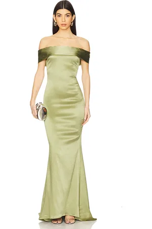 Michael Costello Vestido largo margit en color talla XS en - Sage. Talla XS (también en XXS).
