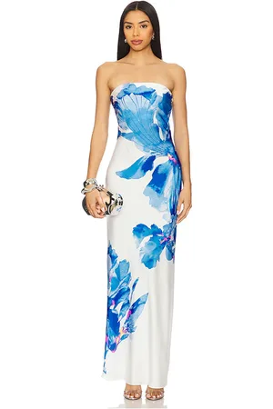 ROCOCO SAND Maxidress sin tirantes en color talla L en - Blue. Talla L (también en M, S, XL, XS).