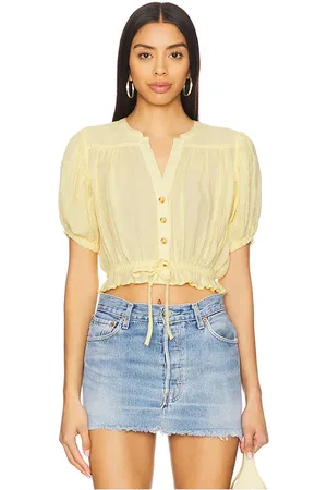 Free People Camisa we the free little cloud en color amarillo talla L en - Yellow. Talla L (también en M, S, XL, XS).