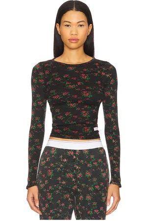 Alexander Wang Camiseta con cuello redondo y manga larga bodywear en color negro talla L en - Black. Talla L (tambié