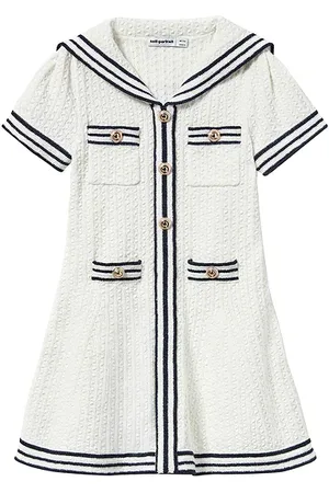 Self-Portrait Vestido de punto texturizado en color talla 3/4T en - Cream. Talla 3/4T (también en 6/7).