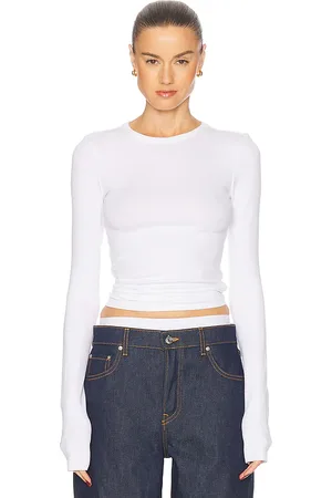 GRLFRND Crew neck extra long sleeve tee en color talla L en - White. Talla L (también en M, S).