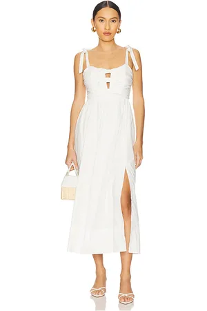 ASTR Vestido midi dress en color talla L en - White. Talla L (también en M, S, XL, XS).