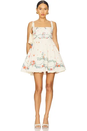 Agua by Agua Bendita Minivestido hierbabuena mosqueta en color ivory talla L en - Ivory. Talla L (también en M, S, XL