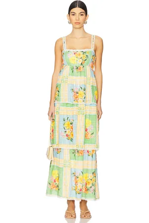 Show Me Your Mumu Vestido midi peyton en color verde talla L en - Green. Talla L (también en M, S, XL, XS).