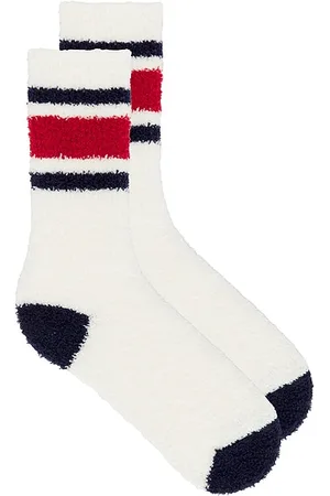Barefoot Dreams Calcetines tubo cozychic striped en color blanco talla S/M en - White. Talla S/M (también en ).