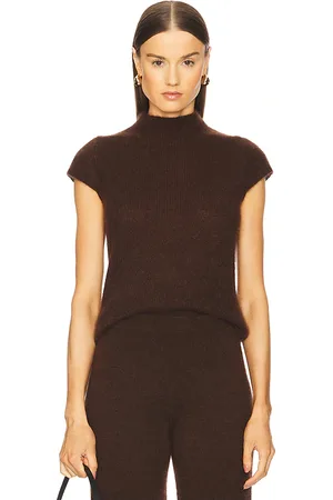 W Brigitte mock neck en color marrón talla L en - Brown. Talla L (también en M, S, XS).