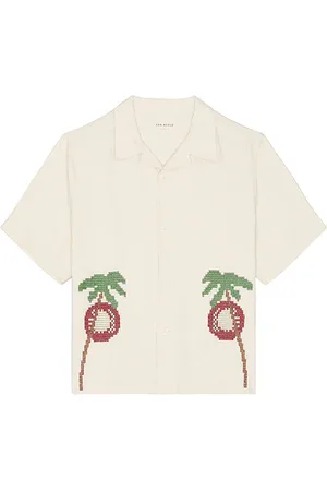 Far Afield Camisa veloso en color blanco talla L en - White. Talla L (también en M, S, XL/1X).