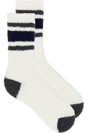Barefoot Dreams Calcetines tubo cozychic striped en color blanco talla S/M en - White. Talla S/M (también en ).