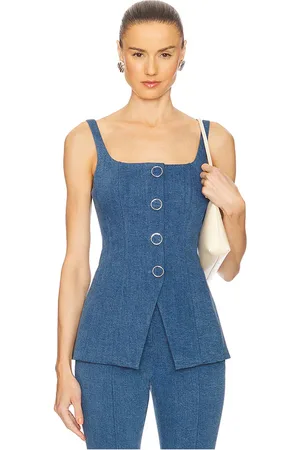 VERONICA BEARD Liana top en color azul talla 0 en - Blue. Talla 0 (también en 12, 2, 4, 6, 8).