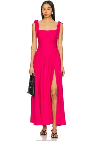 Bardot Vestido largo de lino mirelle en color fucsia talla 12 en - Fuchsia. Talla 12 (también en 2, 4, 6, 8).