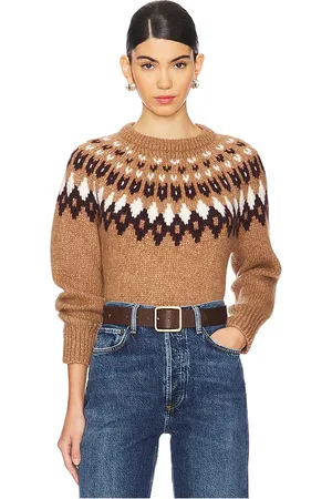 VERONICA BEARD Suéter de grecas fair isle anne en color marrón talla L en - Brown. Talla L (también en S).