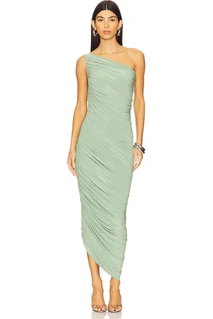 Norma Kamali Vestido largo diana en color verde salvia talla L en - Sage. Talla L (también en M, S, XL, XS, XXS).