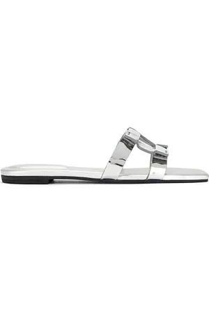 Simkhai Sandalia plana en color metálico talla 37 en - Metallic Silver. Talla 37 (también en 38).