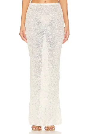 Asta Resort Falda maxi carolina en color ivory talla XL en - Ivory. Talla XL (también en L).