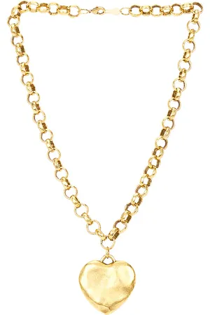 BRACHA Collar puffy heart en color oro metálico talla all en - Metallic Gold. Talla all.