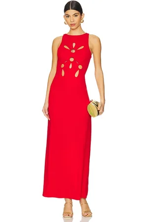 Cult Gaia Vestido largo brody en color rojo talla M en - Red. Talla M (también en S, XS).