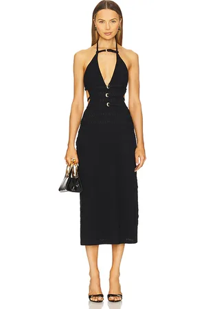 Cult Gaia Vestido midi evaleigh en color talla L en - Black. Talla L (también en M, S, XS, XXS).