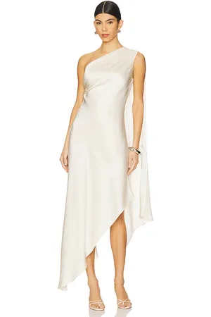 LAPOINTE Vestido de satén de un solo hombro en color talla 0 en - Cream. Talla 0 (también en 2, 4).