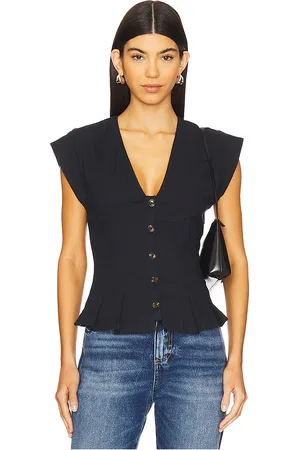 Free People Chaleco dylan en color talla L en - Black. Talla L (también en XL, XS).